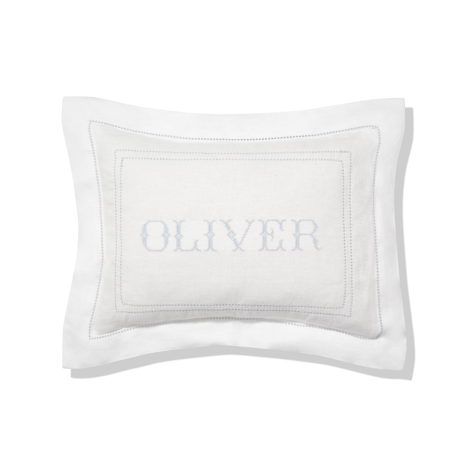 Boudoir Pillow with Hemstitch in Chambray Blue