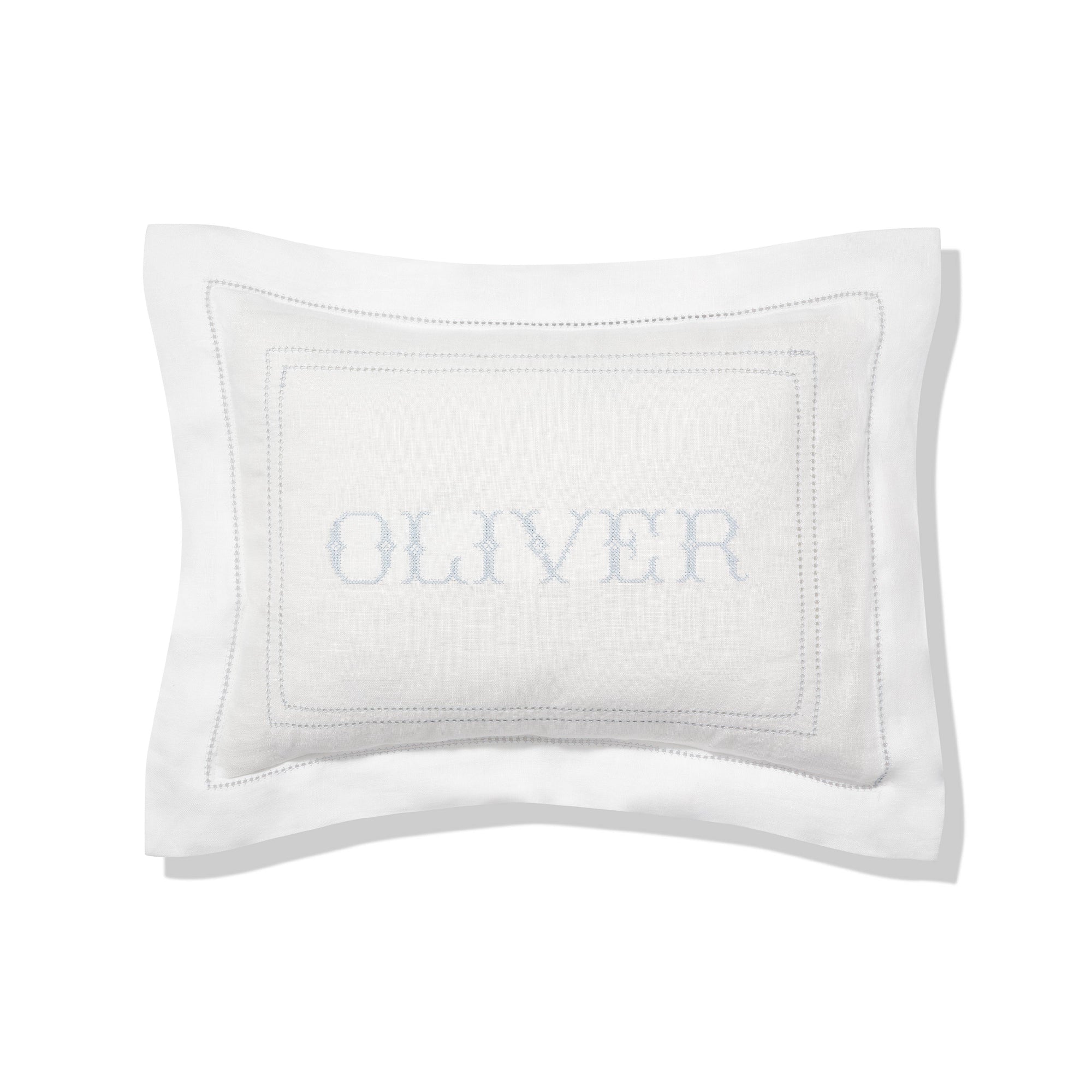 Boudoir Pillow with Hemstitch in Chambray Blue