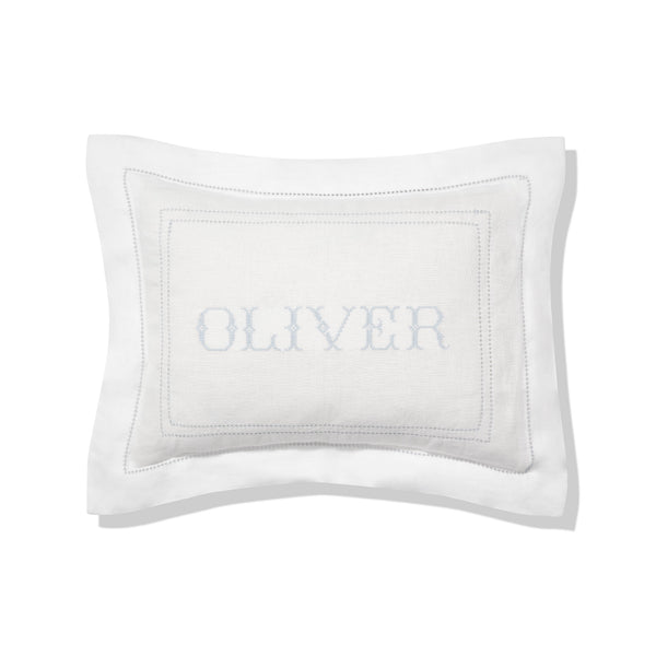 Boudoir Pillow with Hemstitch in Chambray Blue