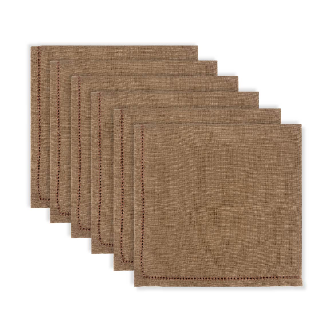Set of Bronze Napkins with Ruslan Floral Embroidery