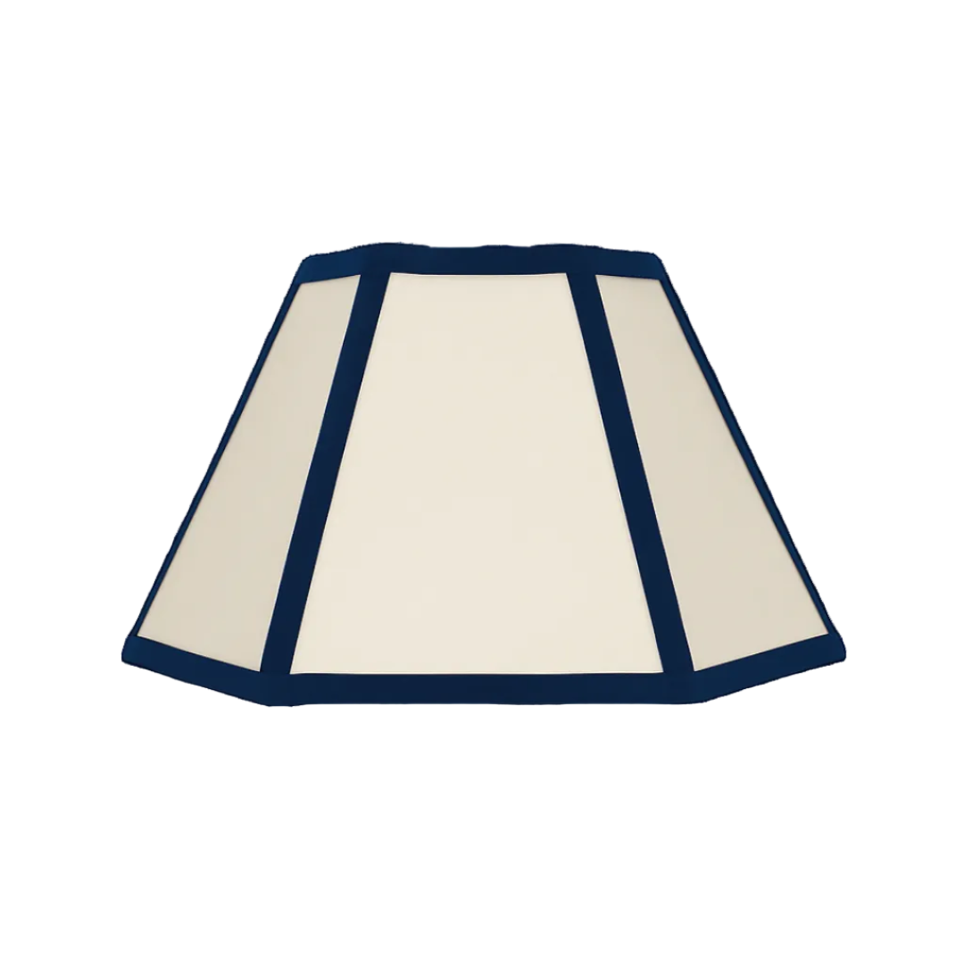 Hexagon Linen Lampshade Navy Trim Issy Granger Small Lampshade