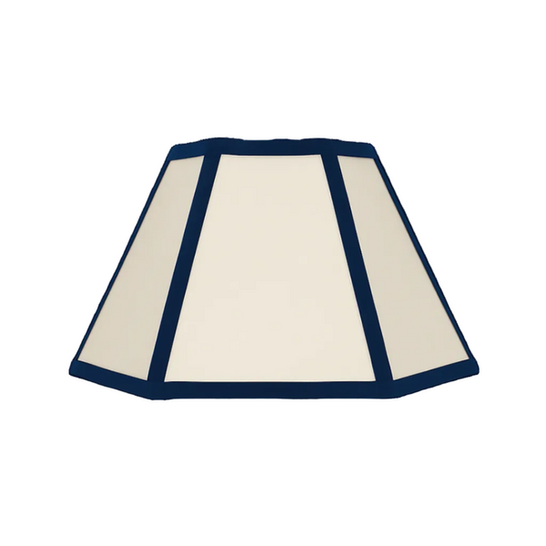Hexagon Linen Lampshade Navy Trim Issy Granger Small Lampshade
