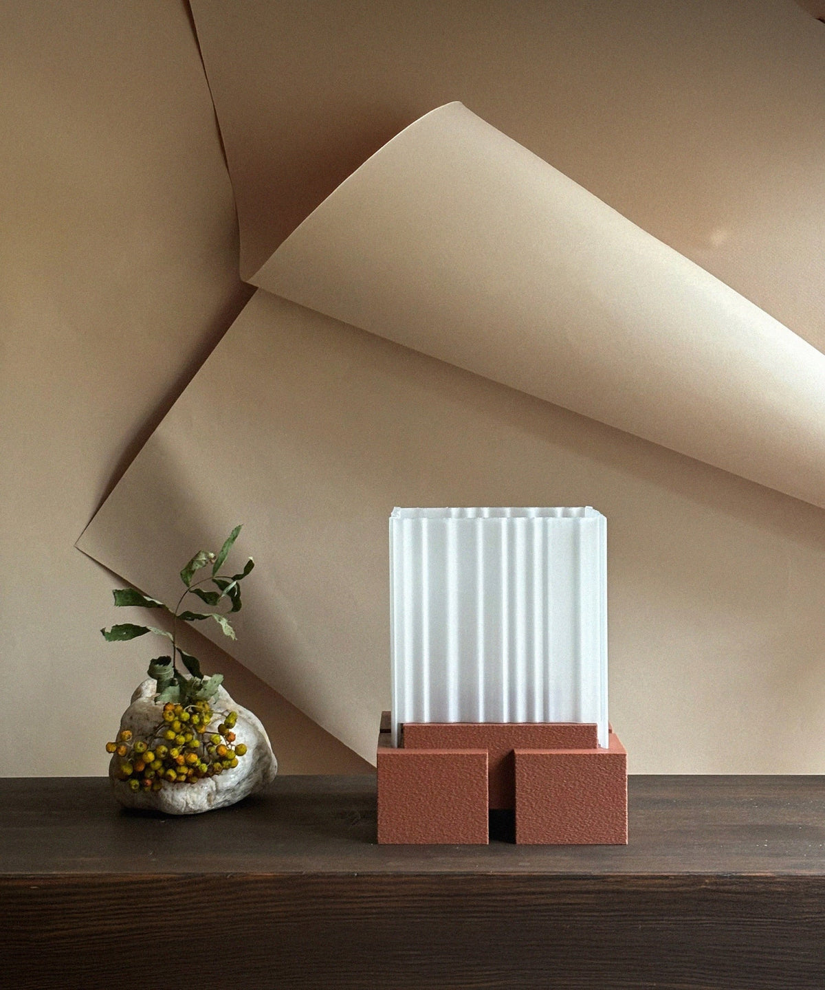 Hiko | 3D-Printed Lamp | Burnt Ochre