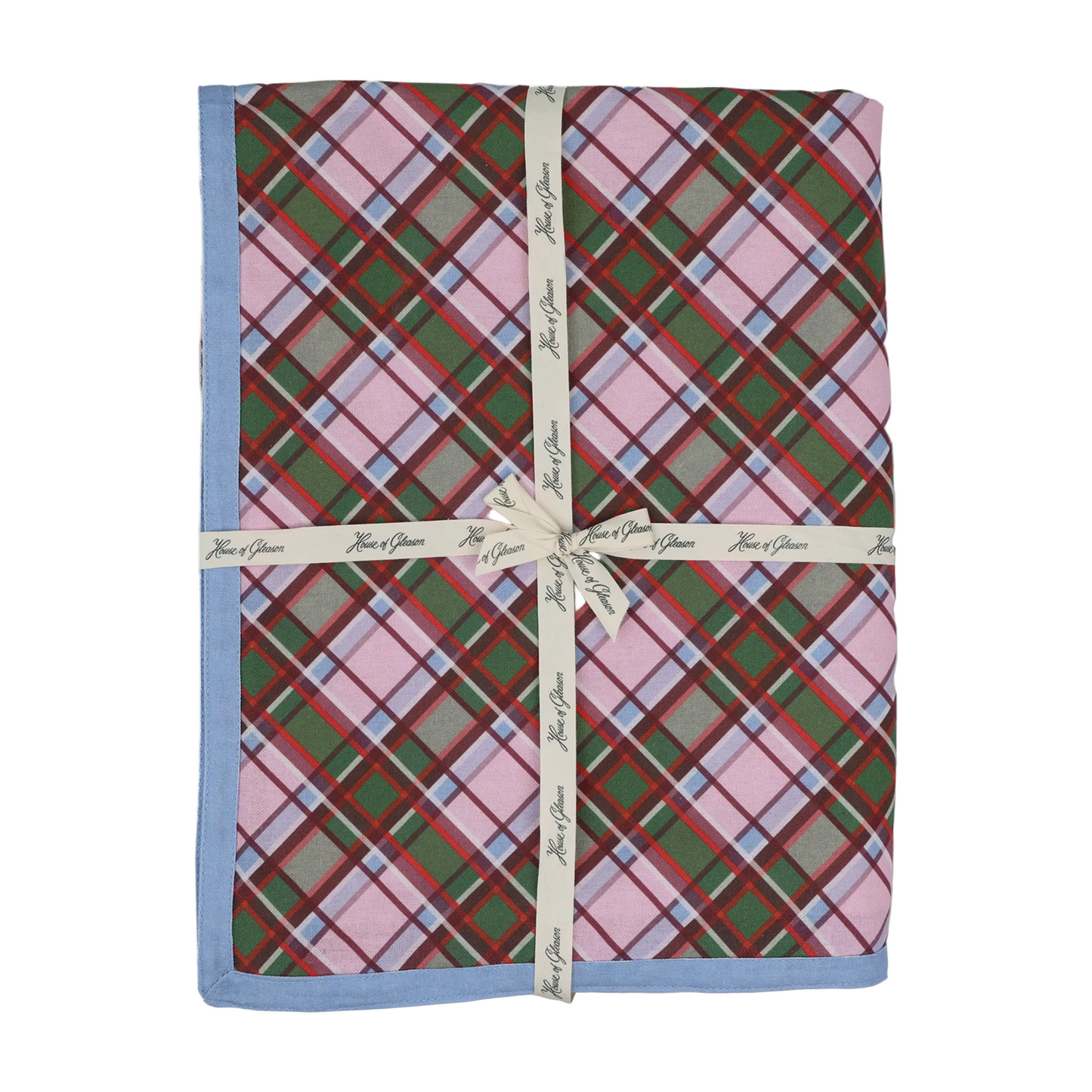 Holiday Plaid Print Cotton Tablecloth