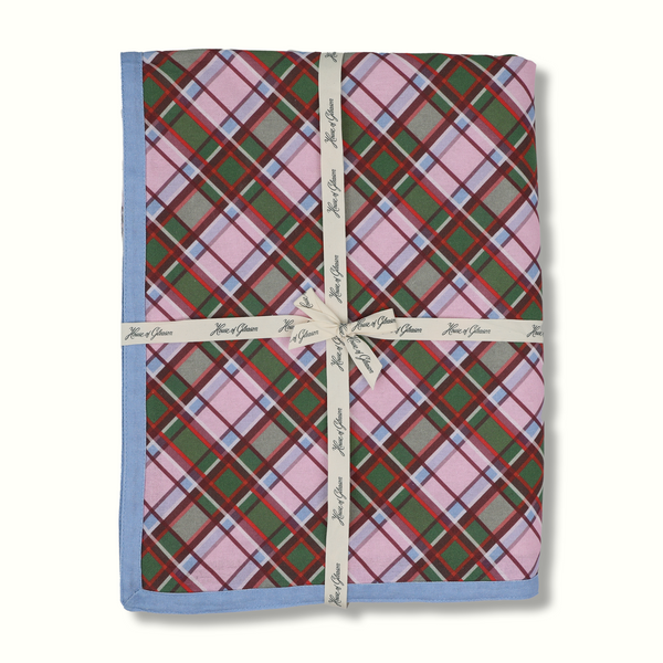 Holiday Plaid Print Cotton Tablecloth