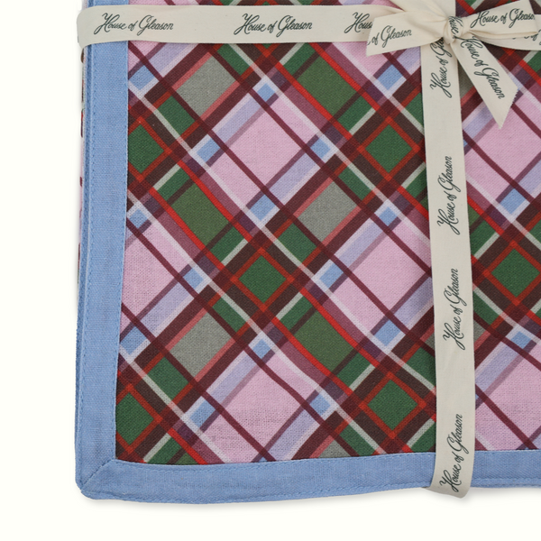 Holiday Plaid Print Cotton Tablecloth