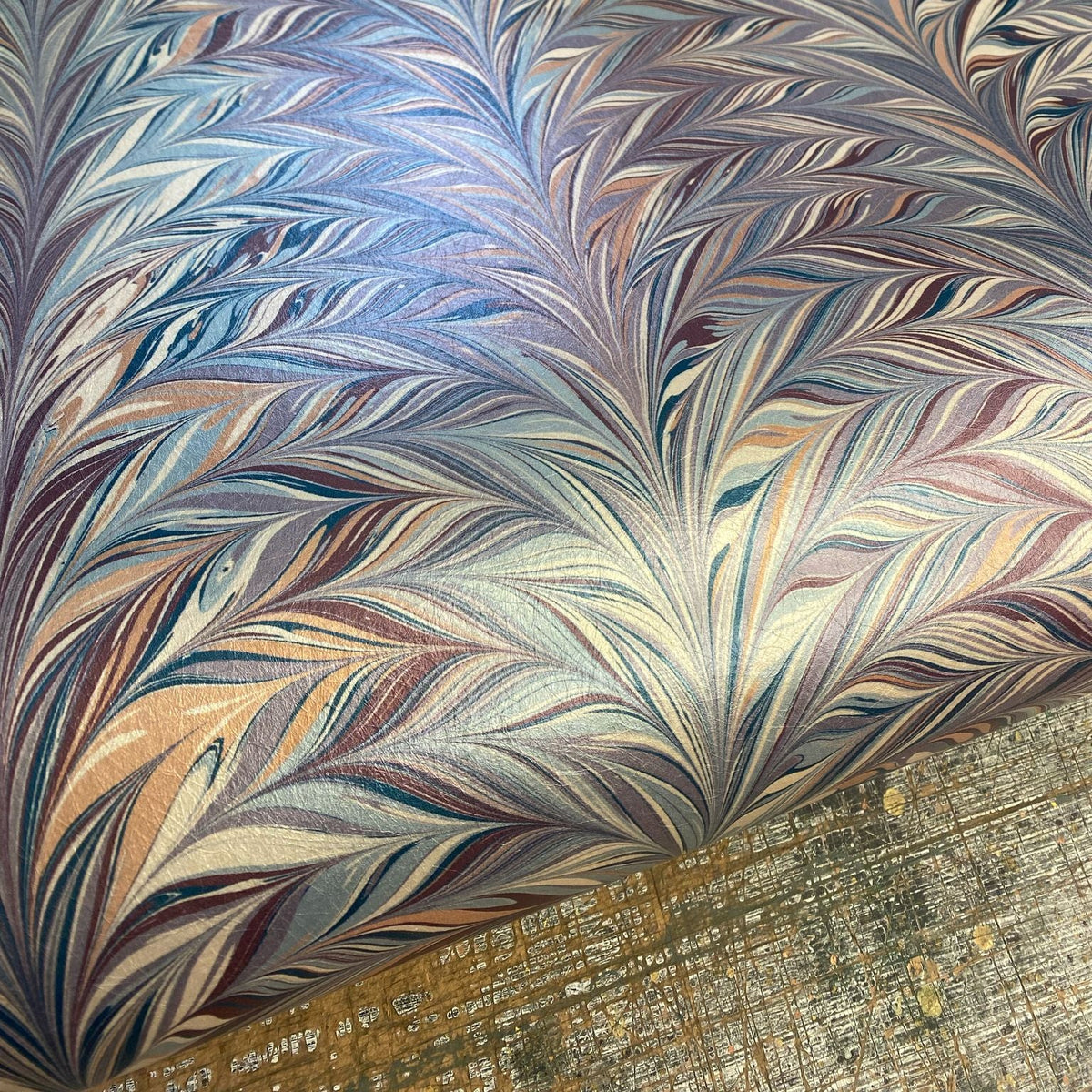 Marbled Wallpaper - 'Foxtail' Col: Woodstock - Mica Coated Non-Woven