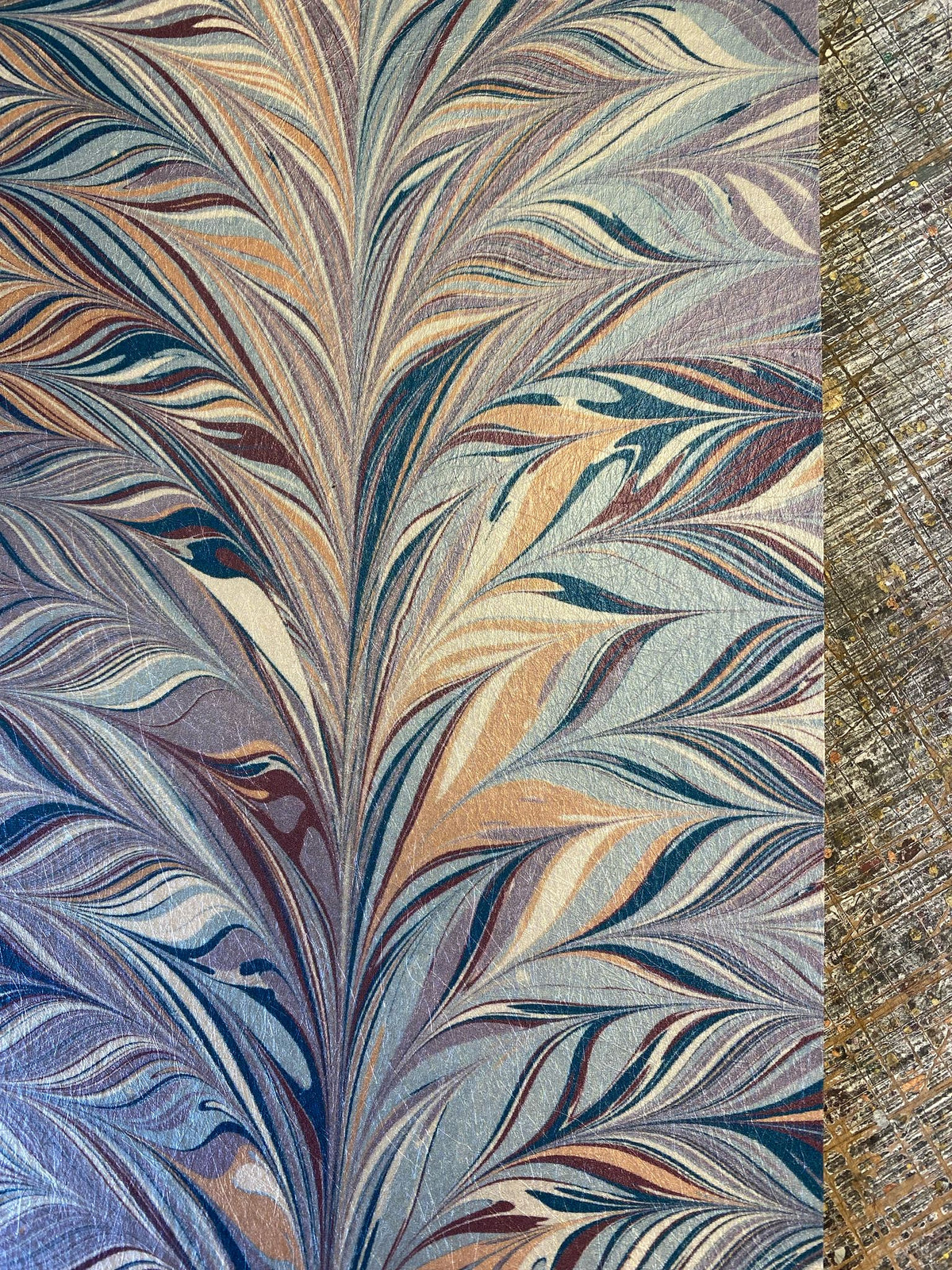 Marbled Wallpaper - 'Foxtail' Col: Woodstock - Mica Coated Non-Woven