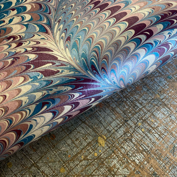 Marbled Wallpaper - 'Pirouette' Col: Berry Imperial - Mica Coated Non-Woven