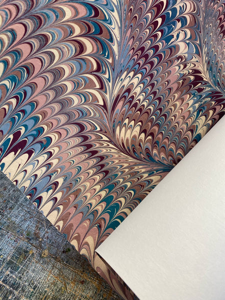 Marbled Wallpaper - 'Pirouette' Col: Berry Imperial - Mica Coated Non-Woven