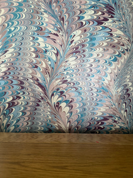 Marbled Wallpaper - 'Pirouette' Col: Berry Imperial - Mica Coated Non-Woven