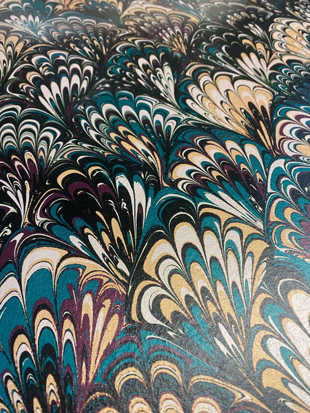 Marbled Wallpaper - 'Serpentine' Col: Winter Noir - Mica Coated Non-Woven