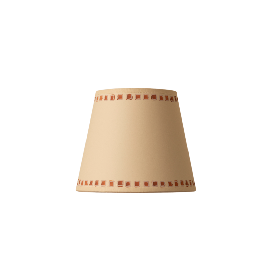 Rust Gemstone Trim Lampshade