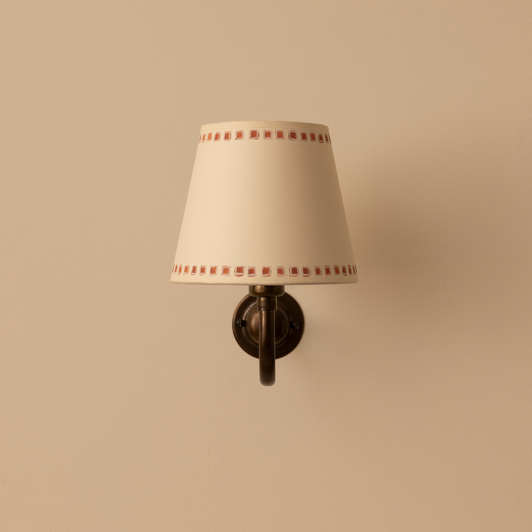 Rust Gemstone Trim Lampshade