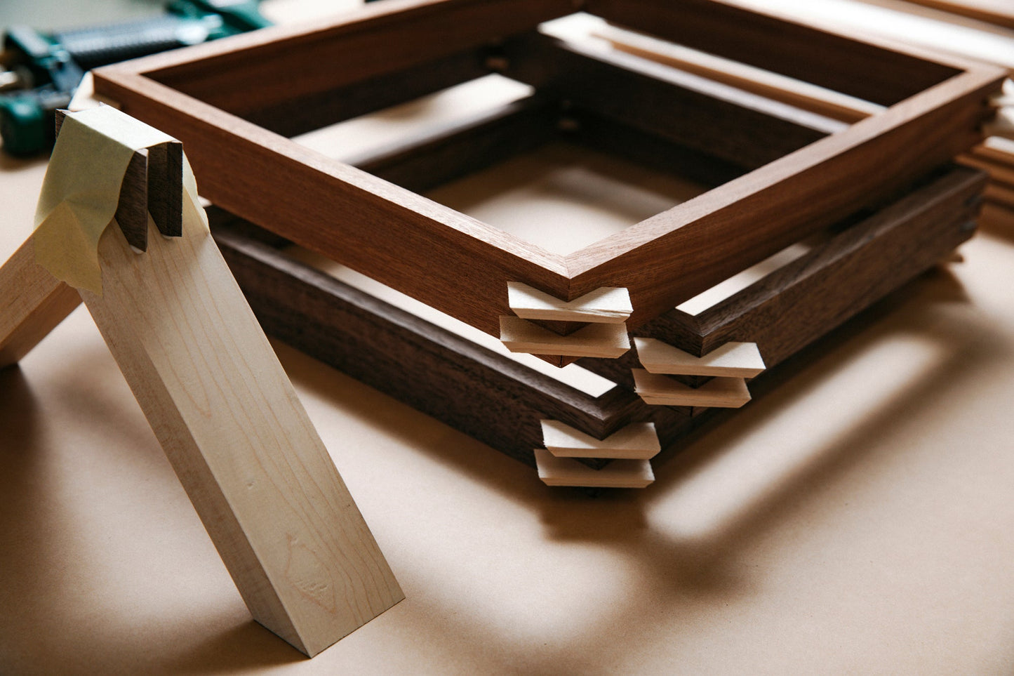 Slat Hand-Finished Custom Mirror | Maple/Walnut
