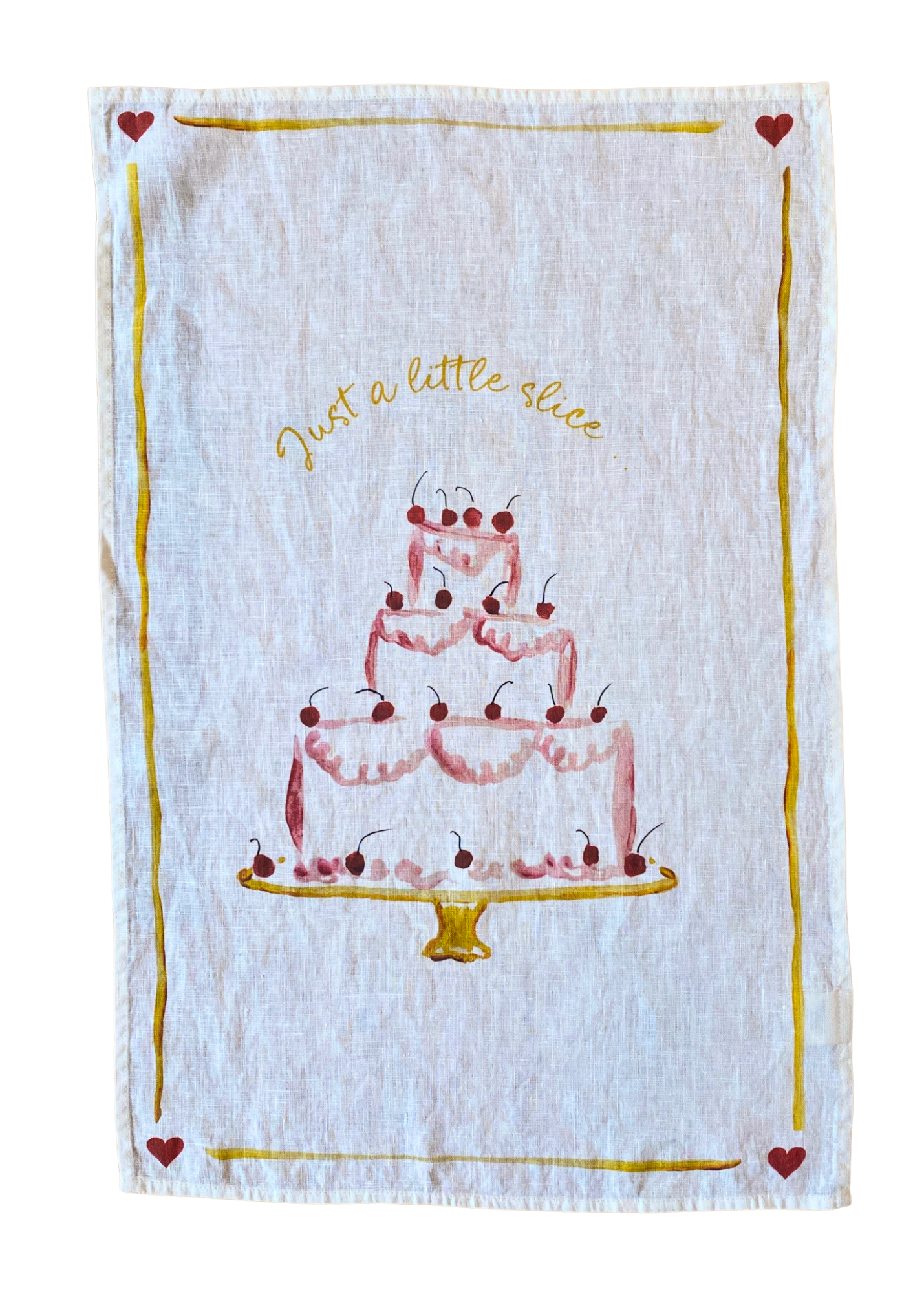 Just A Little Slice - Linen Teatowel