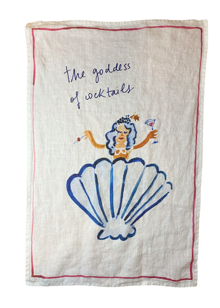 The Goddess of Cocktails - Linen Teatowel