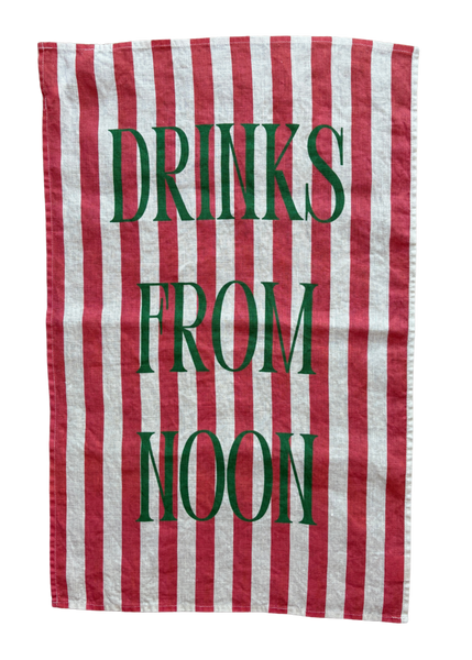 Drinks From Noon - Tennis Linen Teatowel