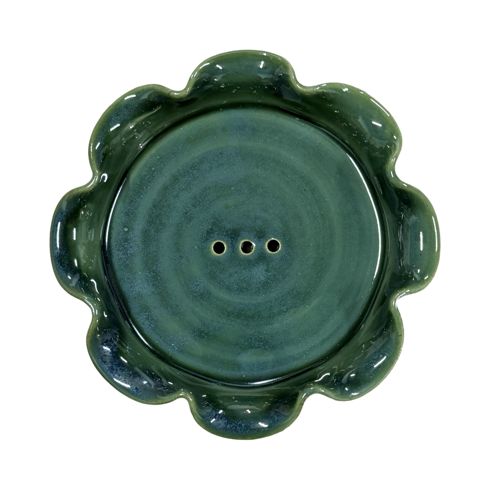 Frilly Soap Dish - Emerald