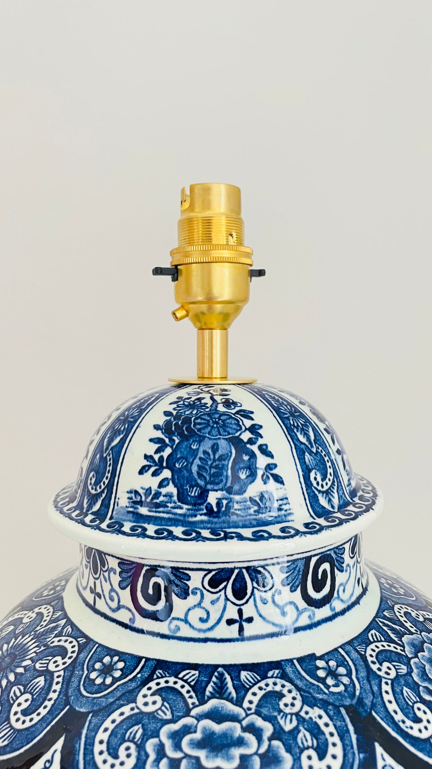 Antique Delft Boch Lamp