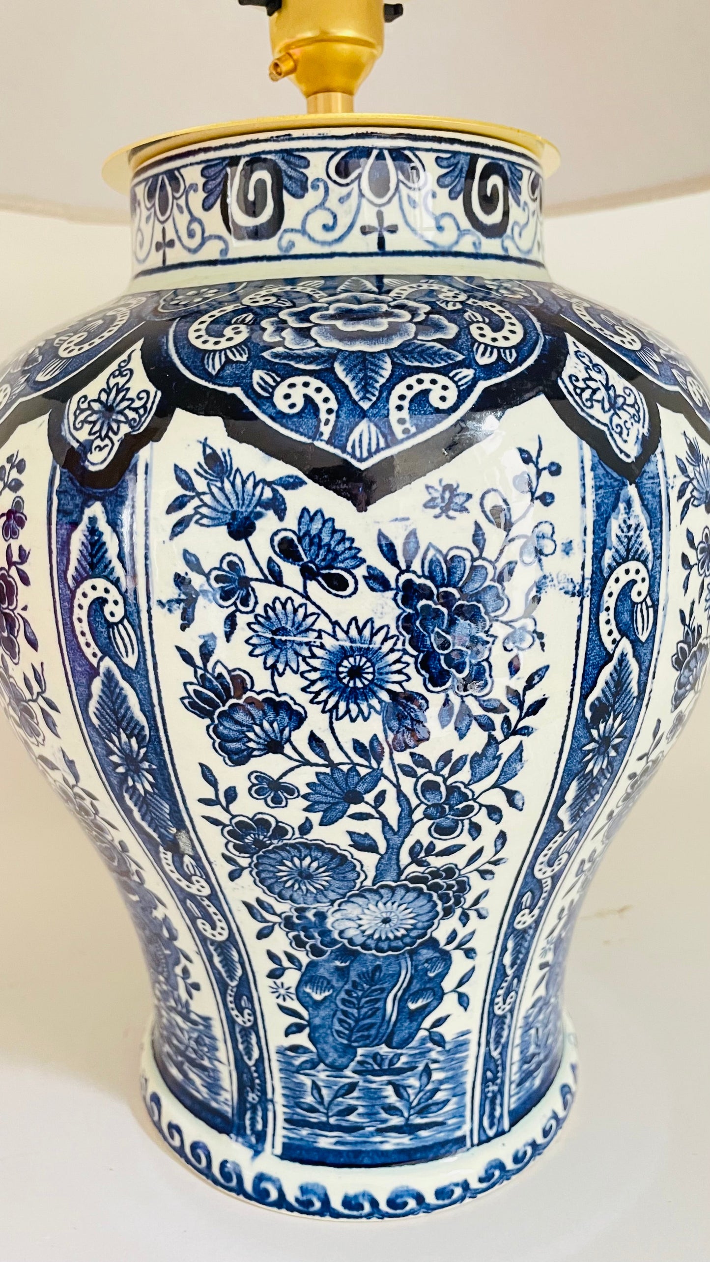 Antique Delft Boch Lamp