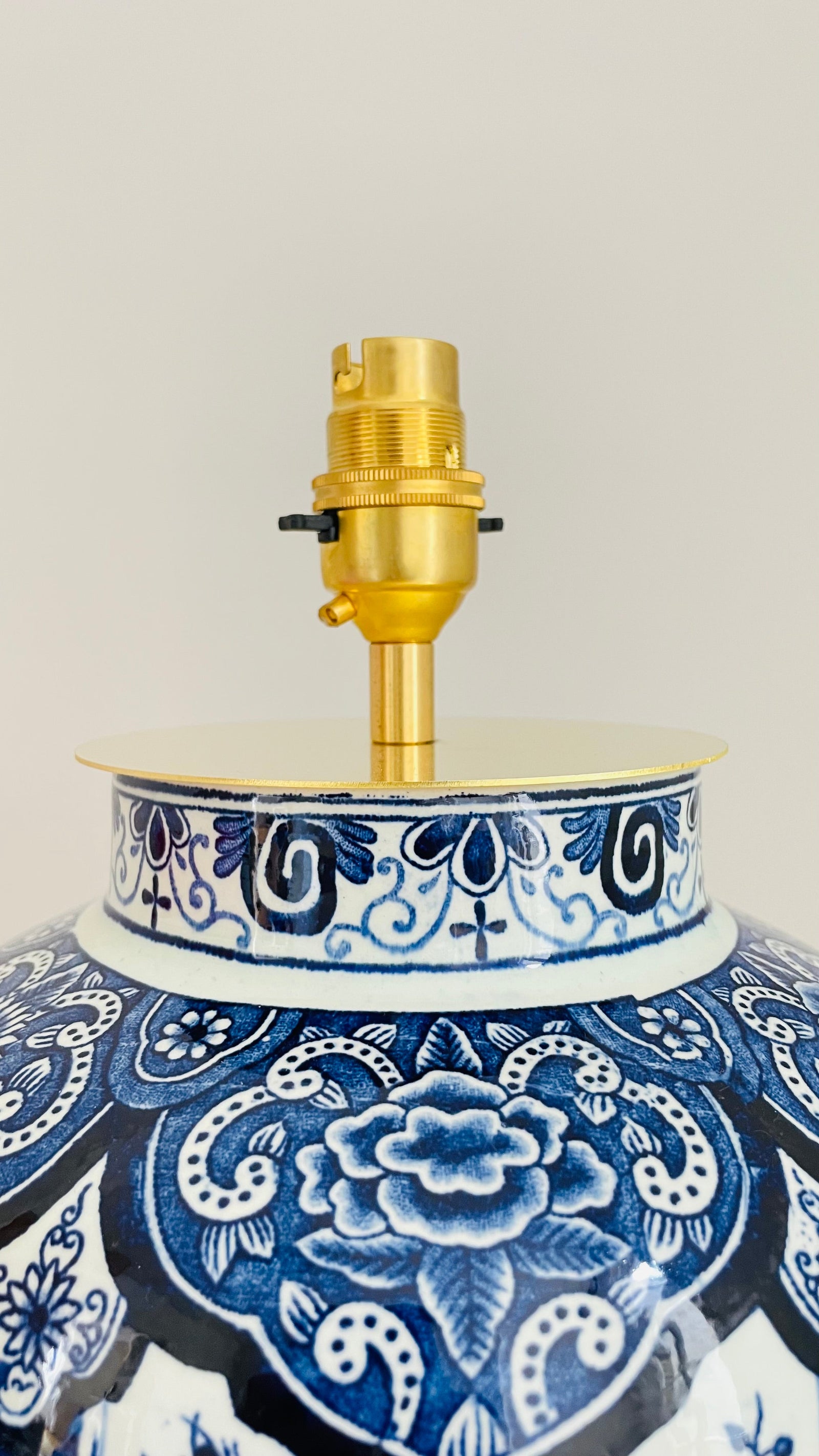 Antique Delft Boch Lamp