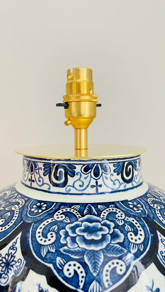Antique Delft Boch Lamp