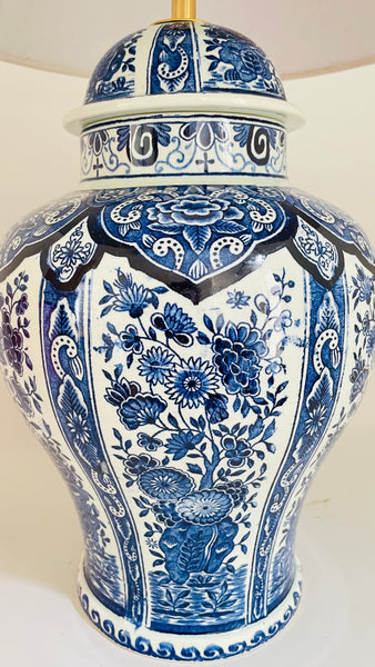 Antique Delft Boch Lamp