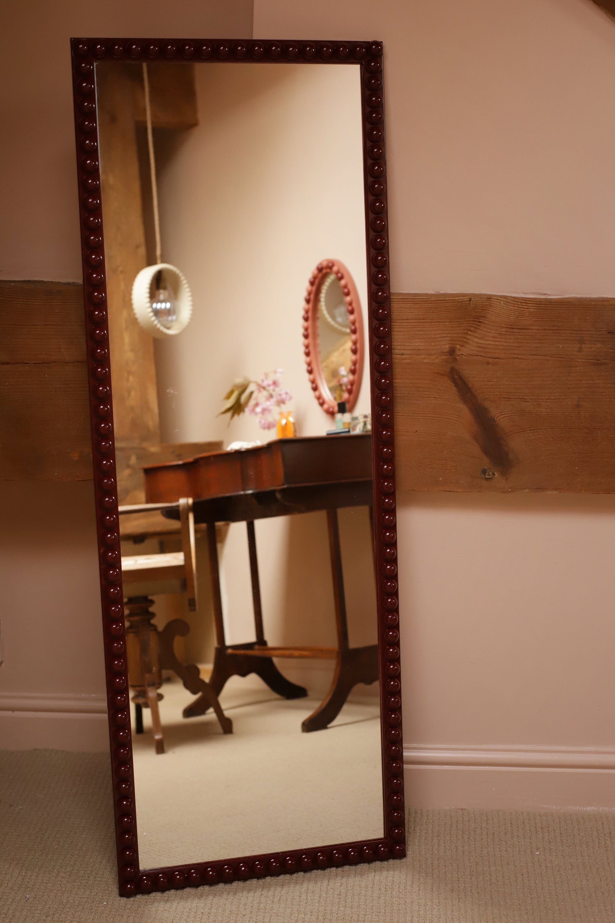 Full-Length Lacquered Bobbin Mirror
