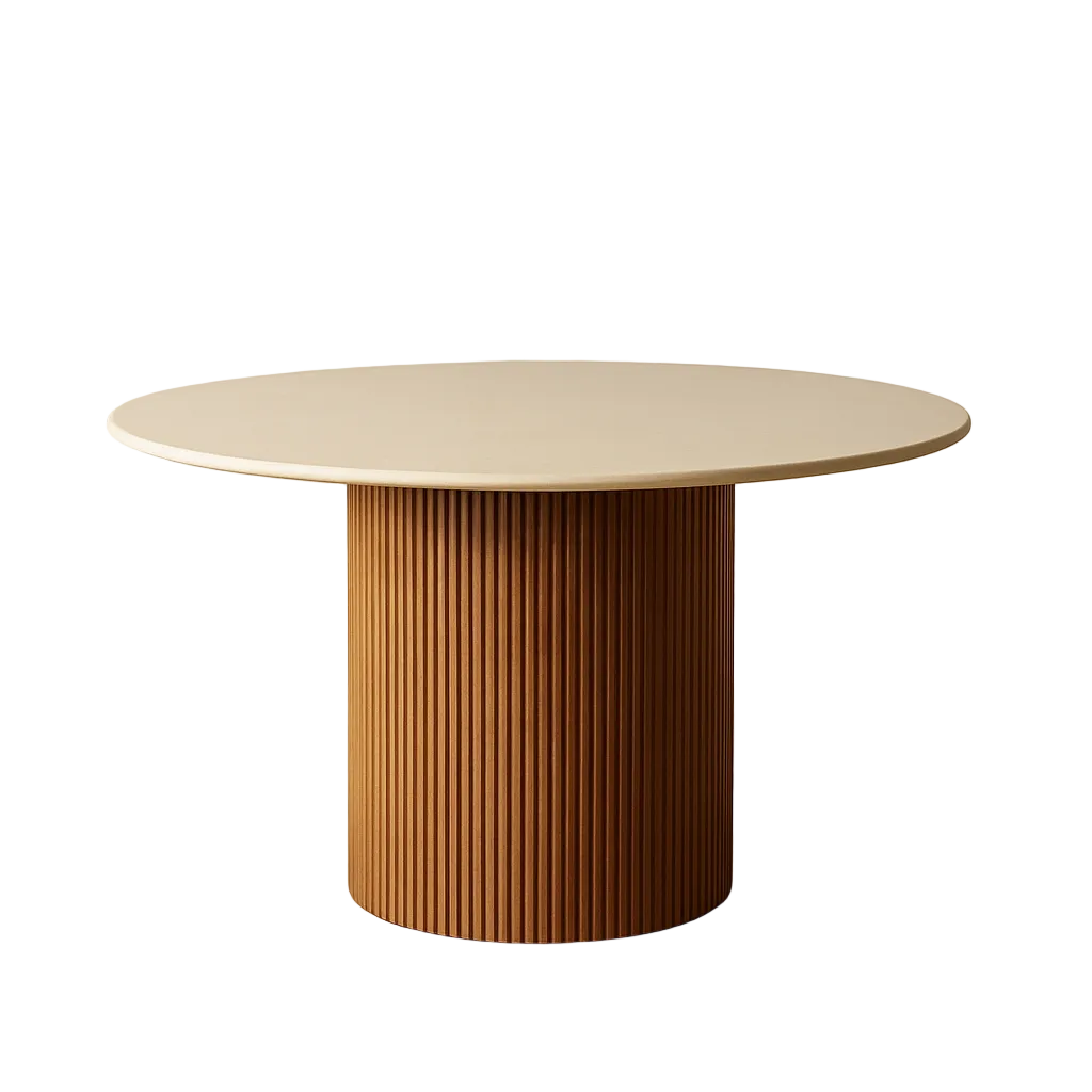 Mesa de Jantar Shell Redonda com Tampo de Mármore 120 x 120 x 74 cm