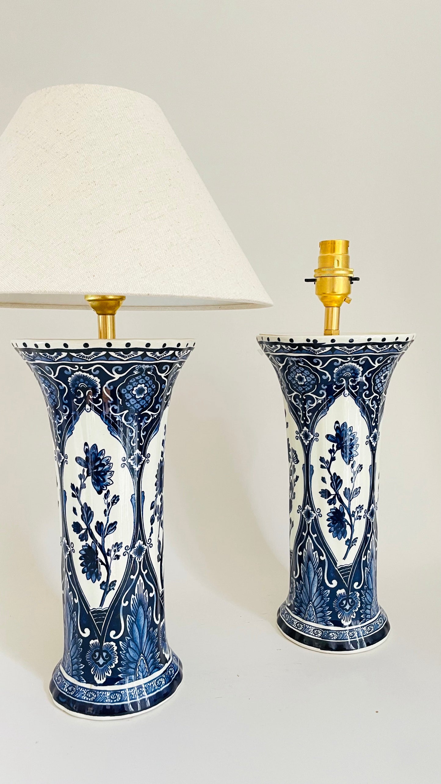 Antique Delft Boch Lamp