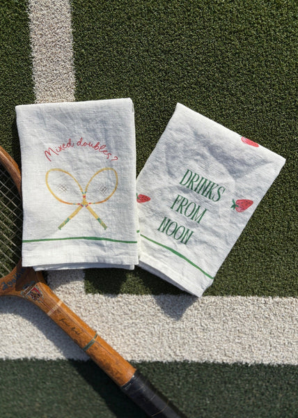 Drinks From Noon // Mixed Doubles Set Of Two Linen Napkins