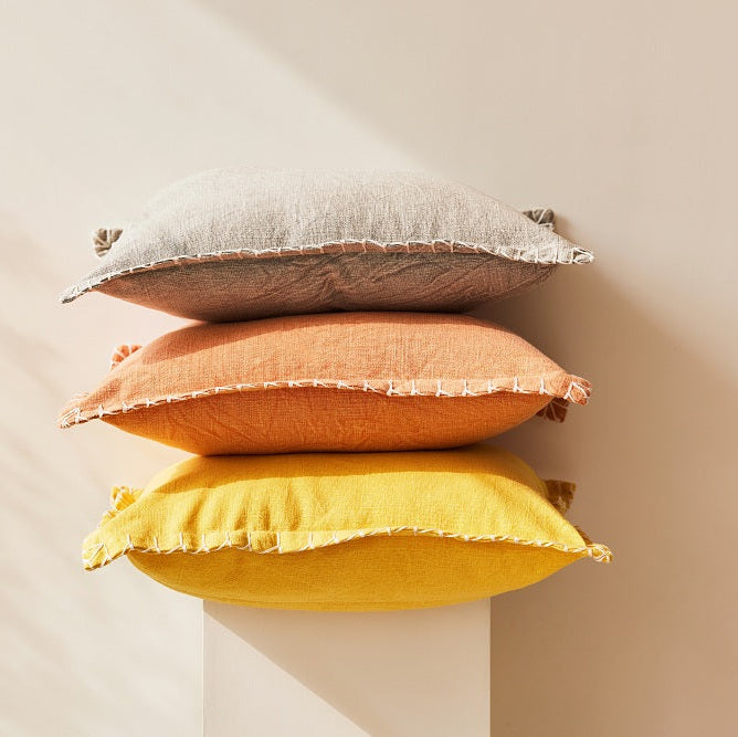 Stone Washed Throw Pillow, Grey Inch | Cushion Cover Only