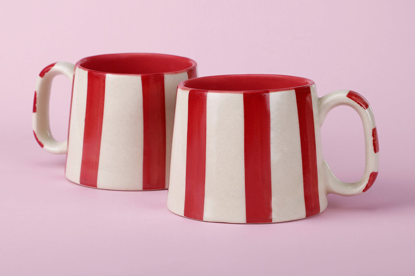 Ceramic Red Stripe Coffee Cup - 220ml (SET OF 4)
