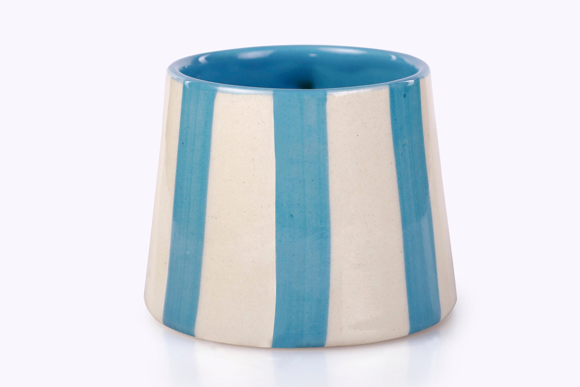 Ceramic Blue Stripe Coffee Cup - 220ml (SET OF 4)