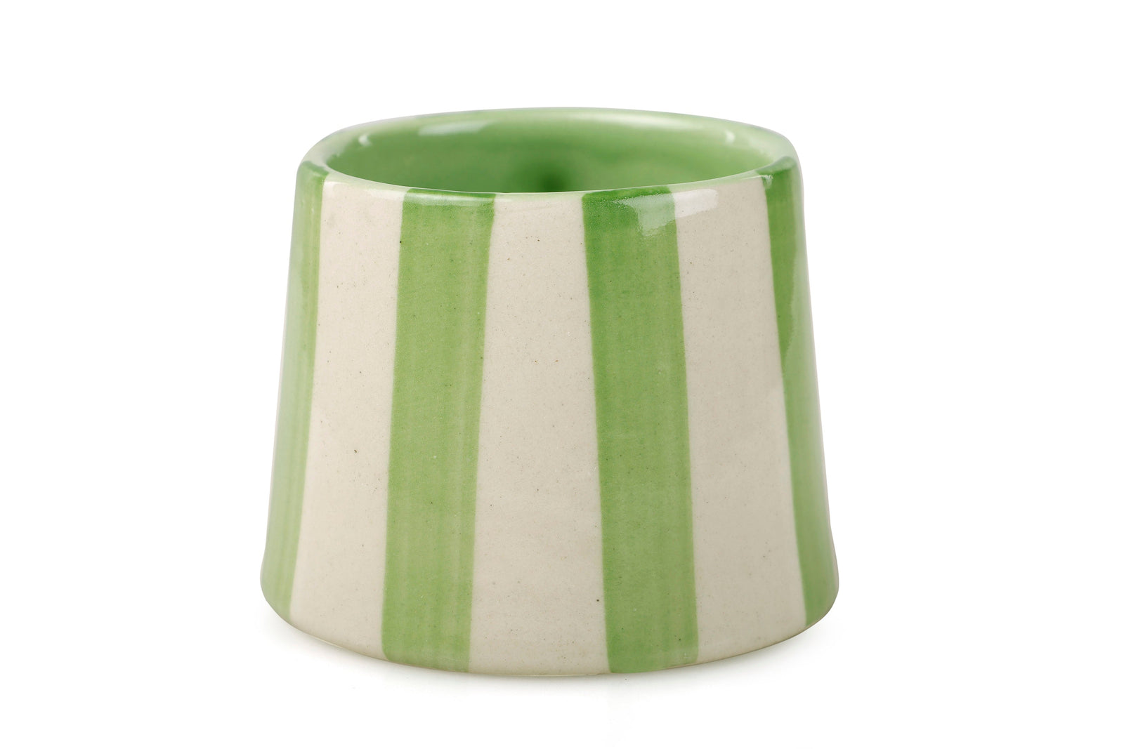 Ceramic Green Stripe Coffee Cup - 220ml (SET OF 4)
