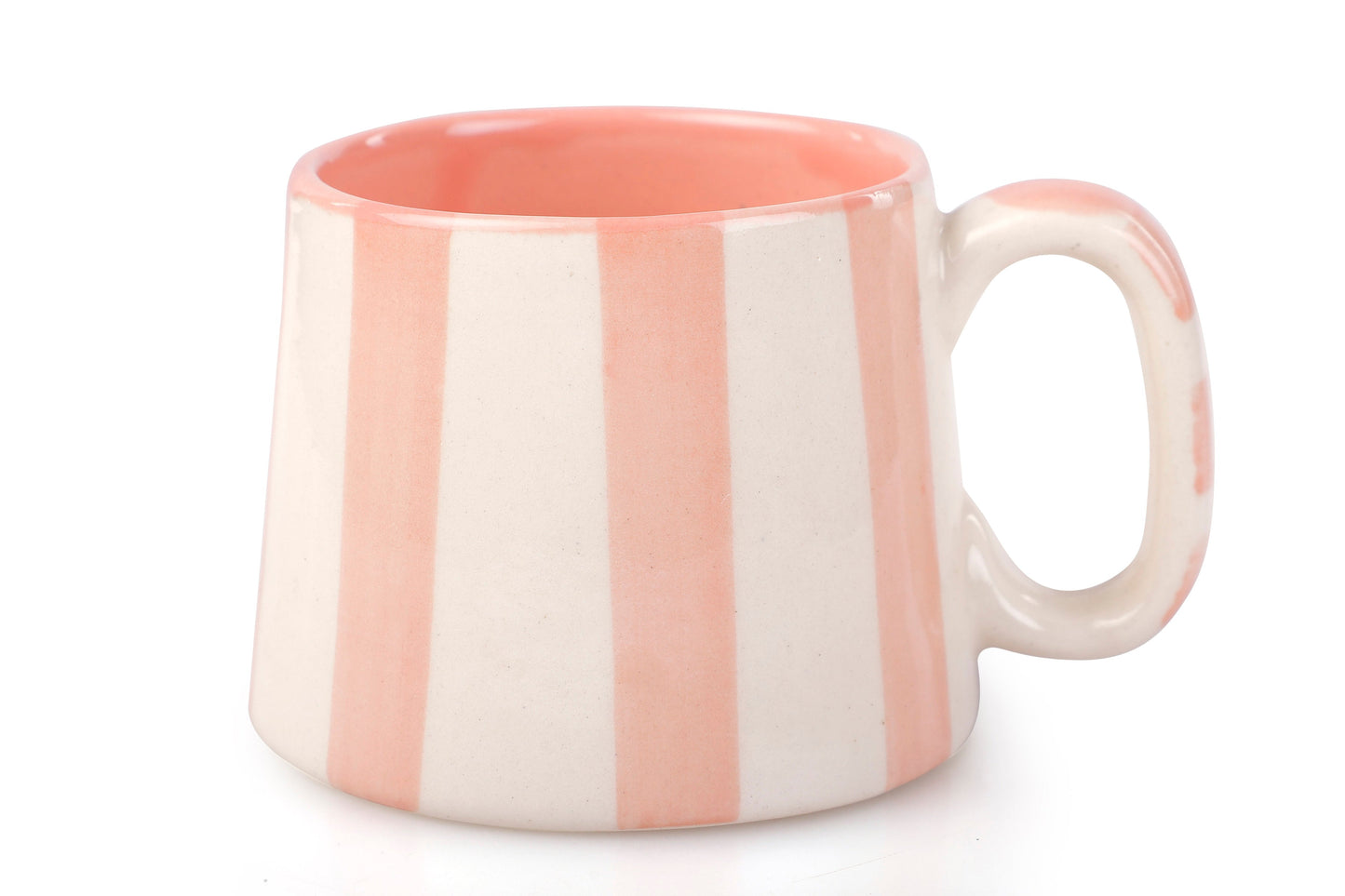 Ceramic Pink Stripe Coffee cup- 220ml (SET OF 4)