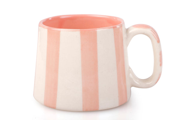 Ceramic Pink Stripe Coffee cup- 220ml (SET OF 4)