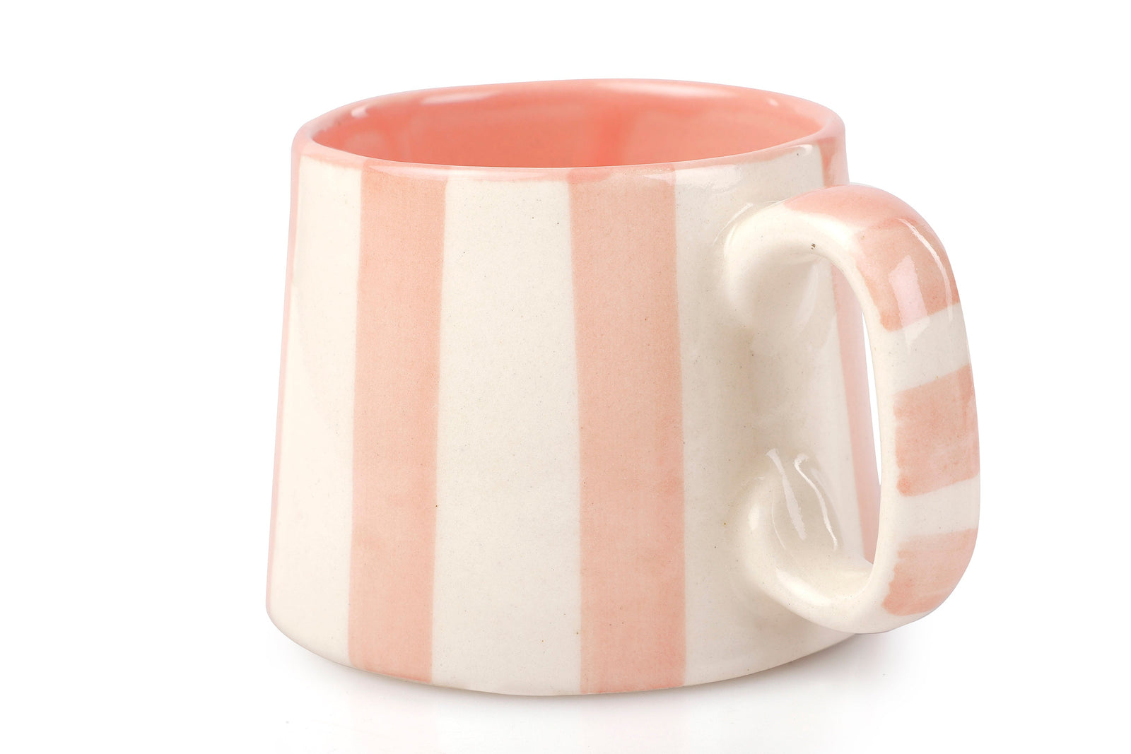 Ceramic Pink Stripe Coffee cup- 220ml (SET OF 4)