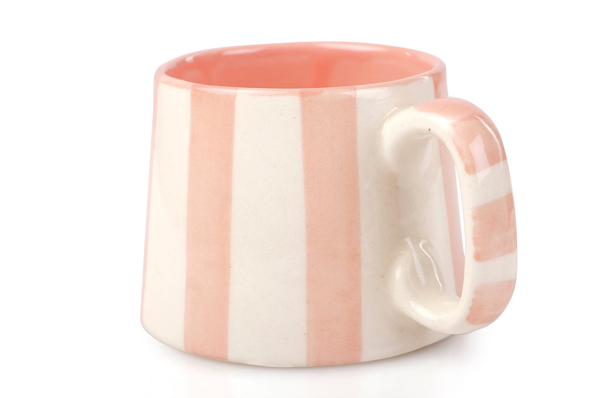 Ceramic Pink Stripe Coffee cup- 220ml (SET OF 4)