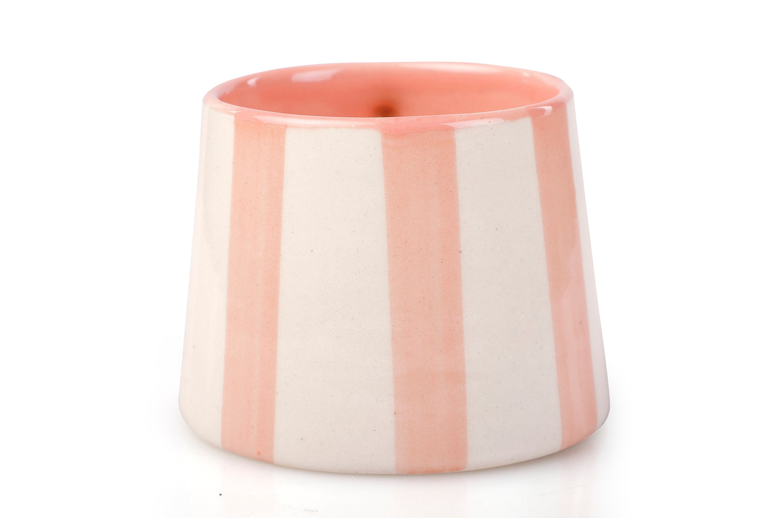 Ceramic Pink Stripe Coffee cup- 220ml (SET OF 4)