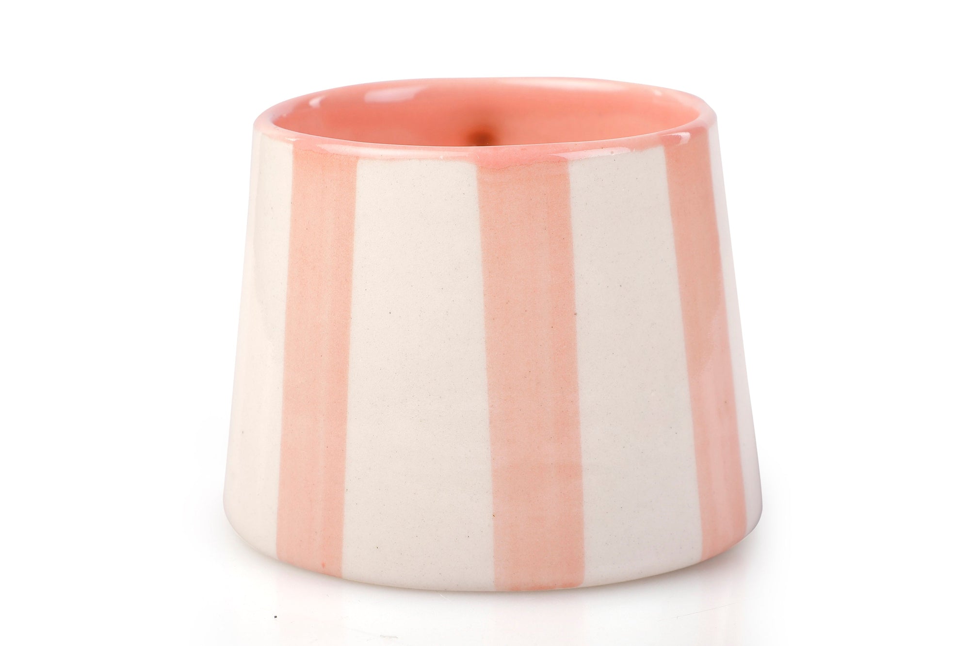 Ceramic Pink Stripe Coffee cup- 220ml (SET OF 4)