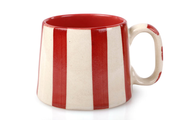 Ceramic Red Stripe Coffee Cup - 220ml (SET OF 4)