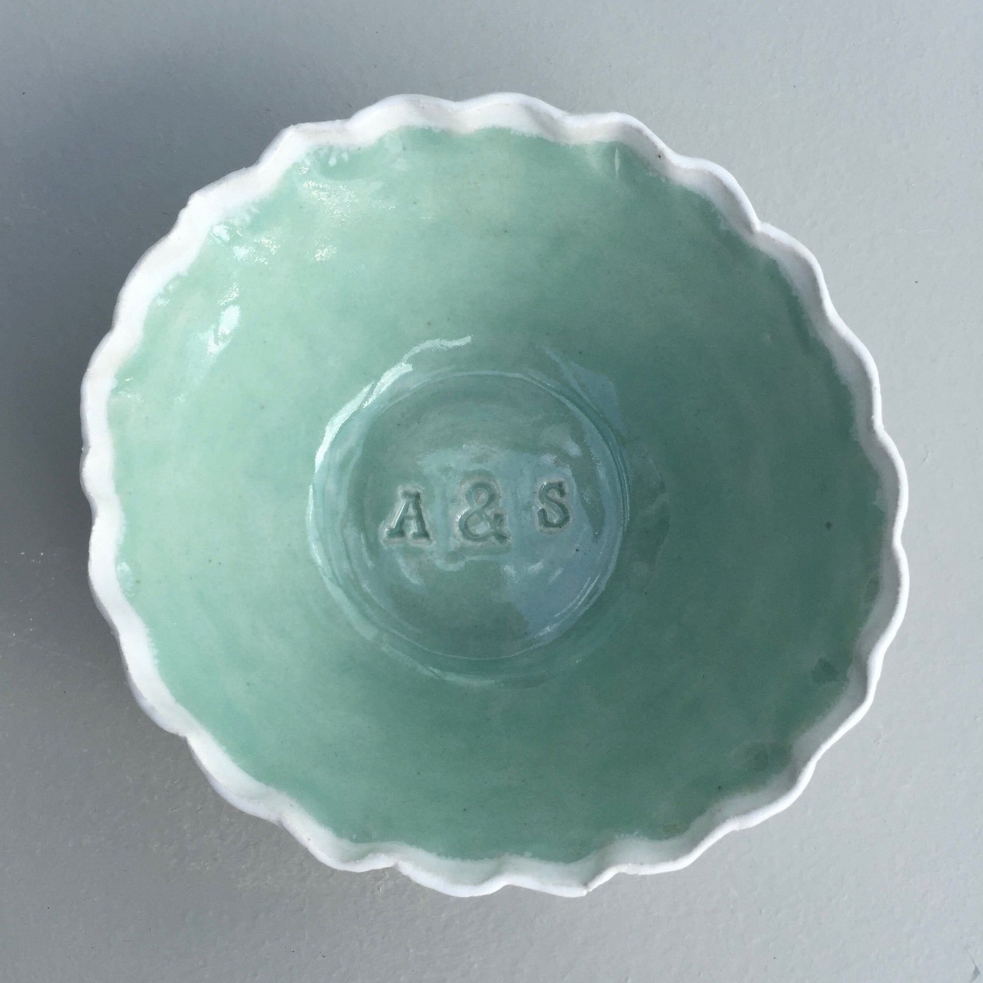 Personalised Pottery Initials / Name Ring Dish