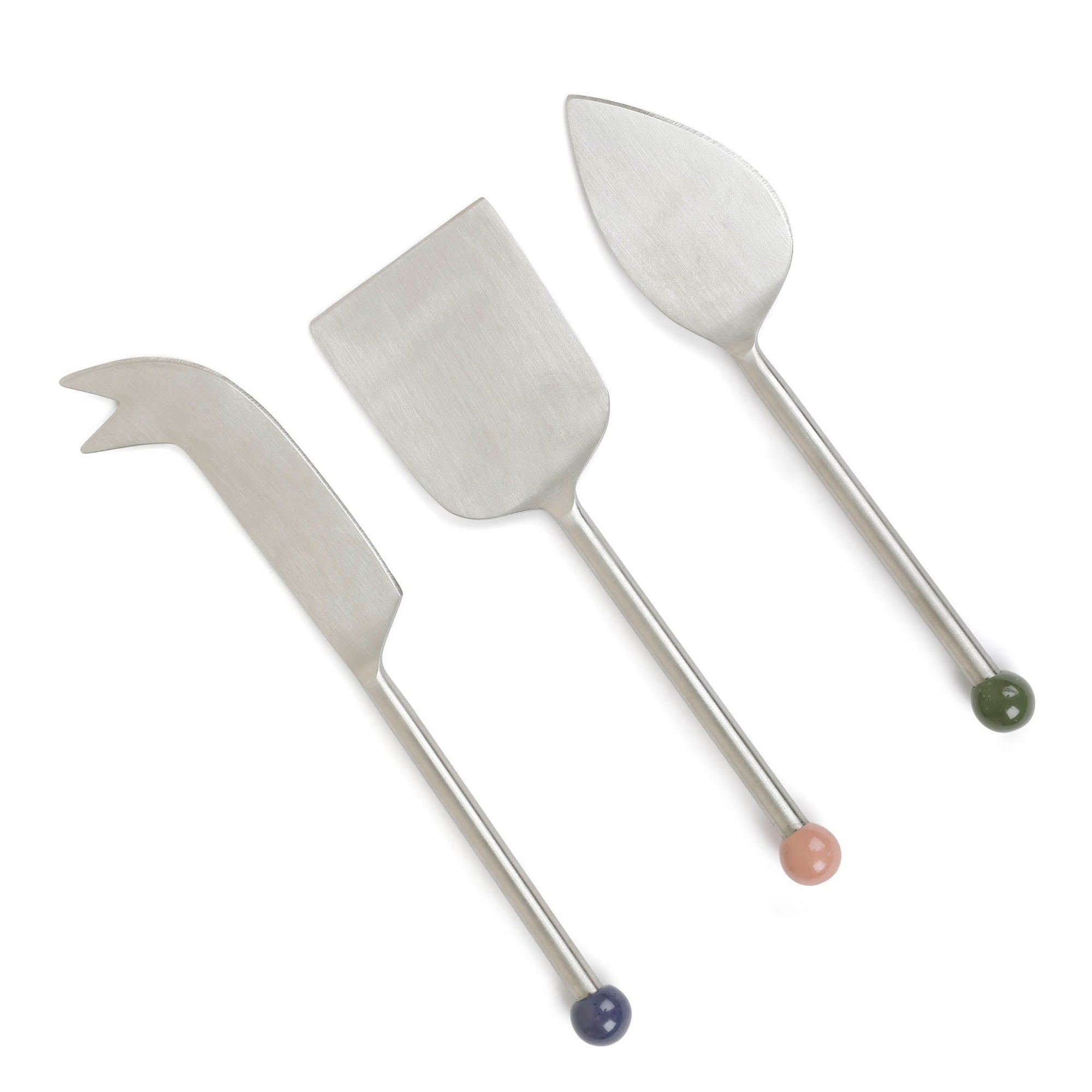 Stainless Steel Cheese Knife Set, (Set of 3)- 6.5 x 2 Inches