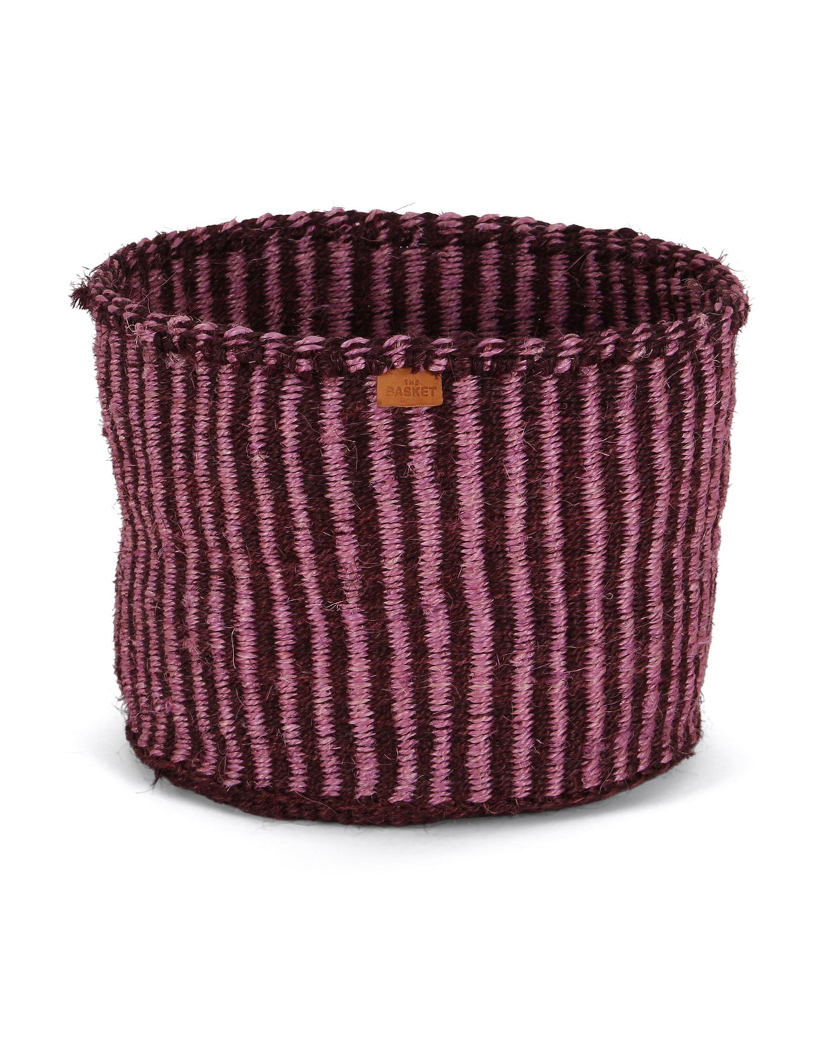 Kipuli: Bordeaux and Pink Pinstripe Woven Storage Basket