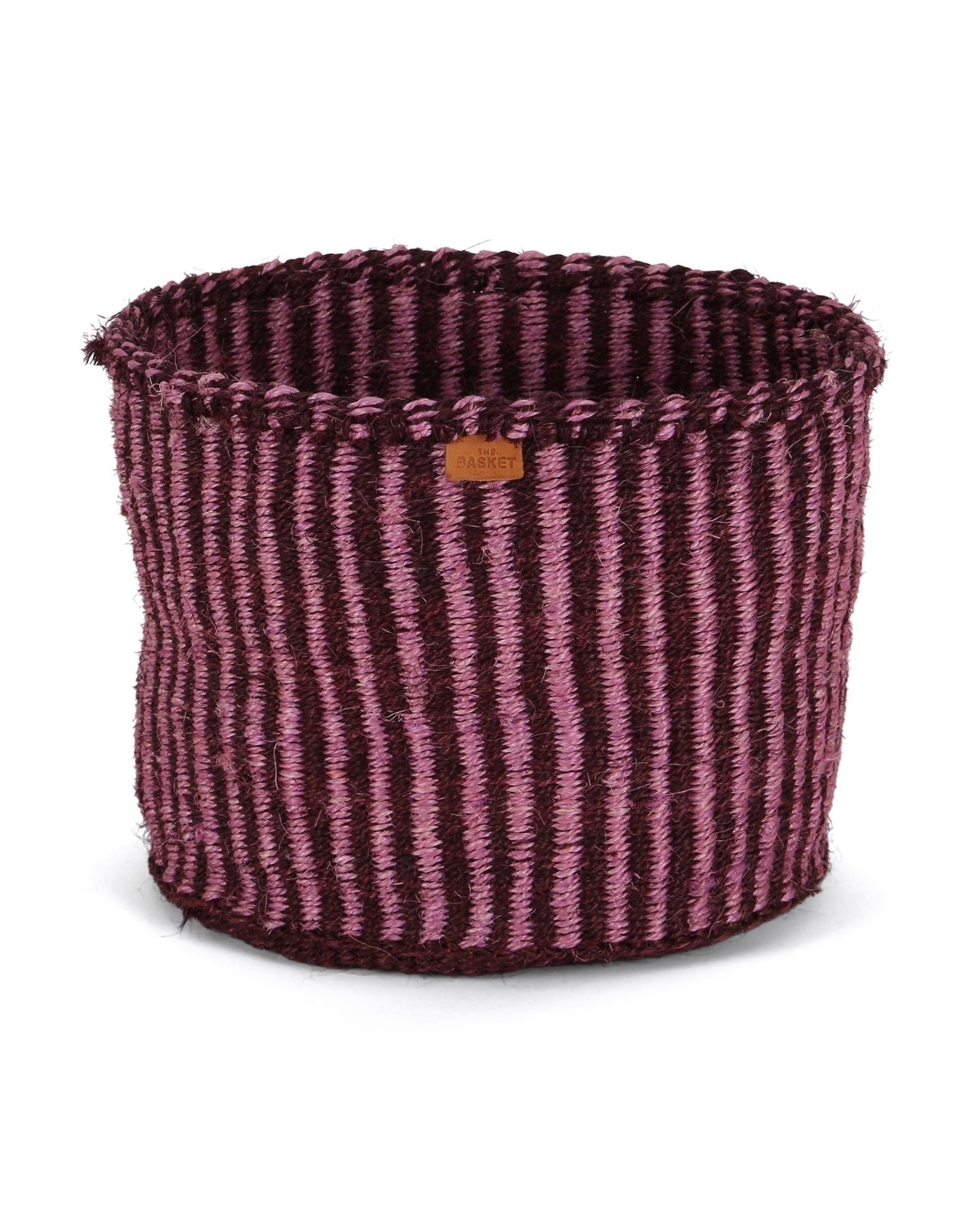Kipuli: Bordeaux and Pink Pinstripe Woven Storage Basket