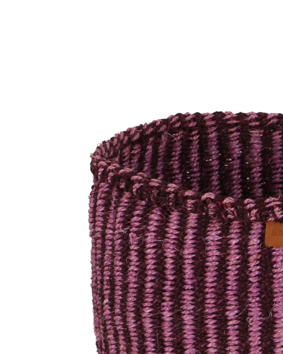 Kipuli: Bordeaux and Pink Pinstripe Woven Storage Basket