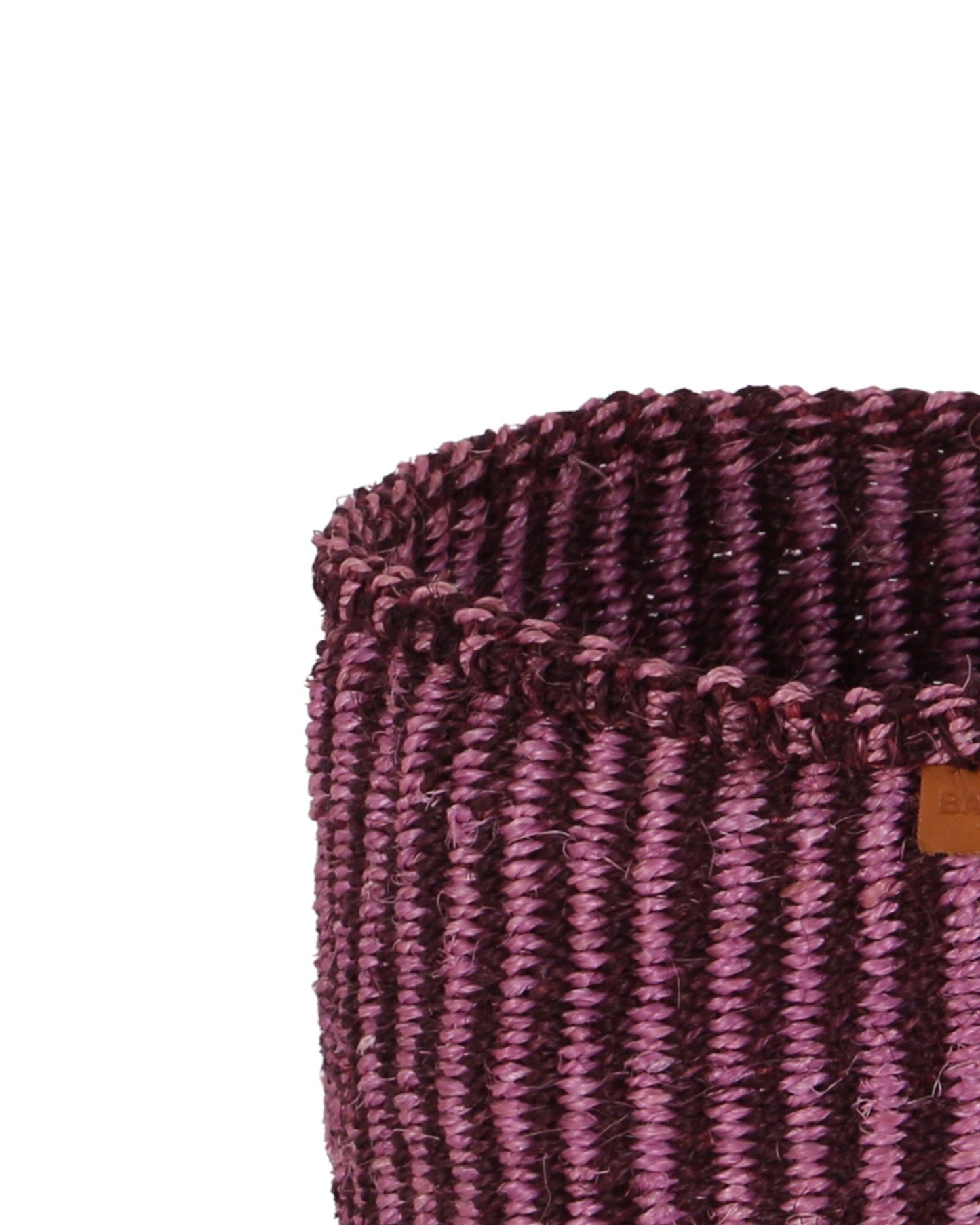 Kipuli: Bordeaux and Pink Pinstripe Woven Storage Basket