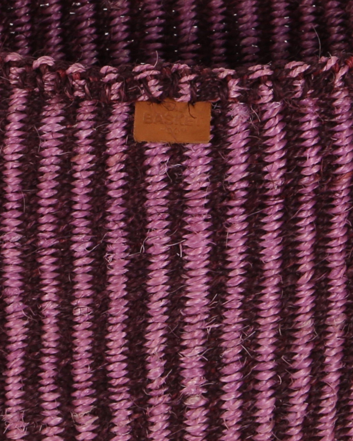 Kipuli: Bordeaux and Pink Pinstripe Woven Storage Basket